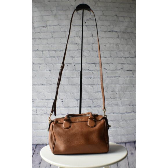 Preowned Coach Mini Bennett Satchel โ Saddle Brown Crossgrain Leather Purse - Picture 1 of 16